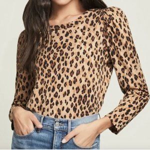 Veronica Beard Puff Sleeve Porter Leopard Top - Brand New With Tags!!